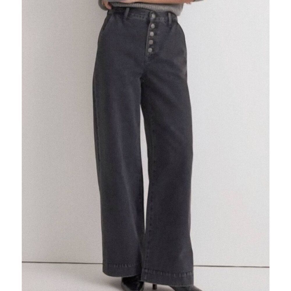 Madewell Jeans Women's 30 Petite Superwide-Leg Button Fly Cotton Trouser